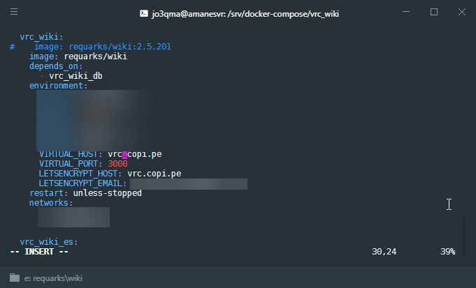 Image rewriting Wiki.js's Docker-Compose.yml settings.